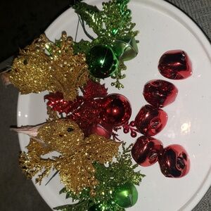 Christmas Red Oversize Luxury Ornament Holiday Assortment 25pc + Birds Feather